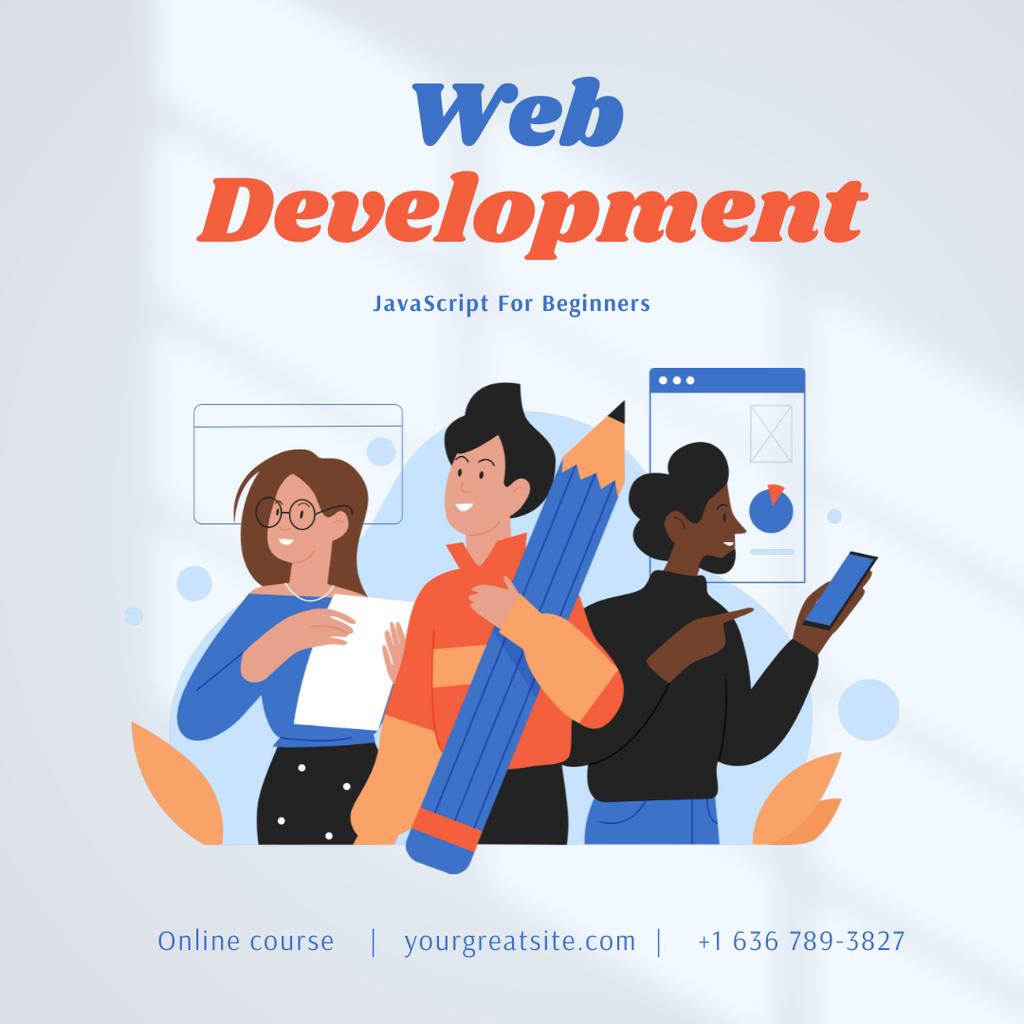 Designvorlage Web Development Courses Ad für Instagram