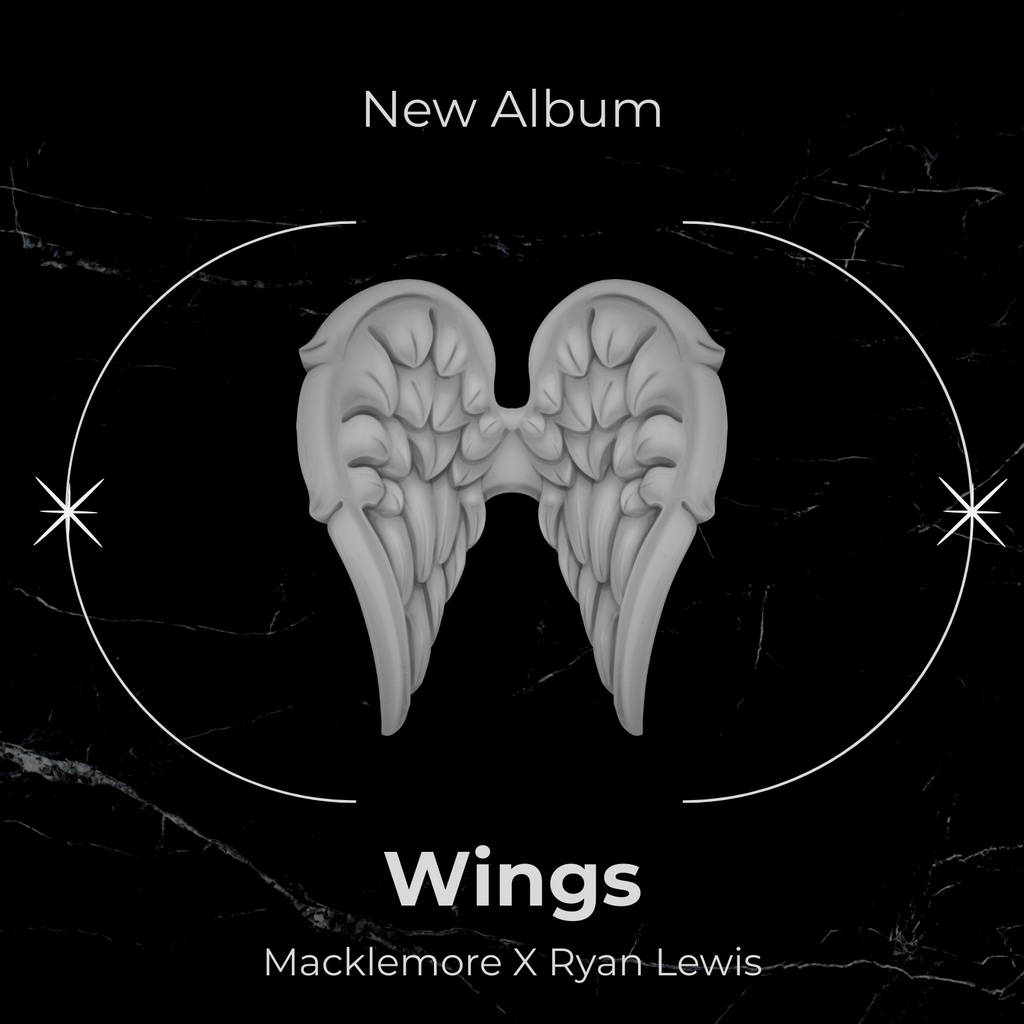 Angel Wings Illustration Album Cover – шаблон для дизайна