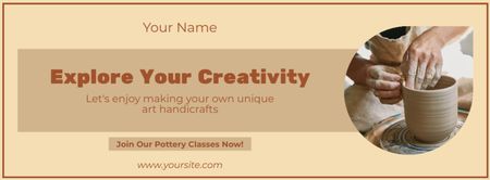 Modèle de visuel Pottery Classes Promotion - Facebook cover