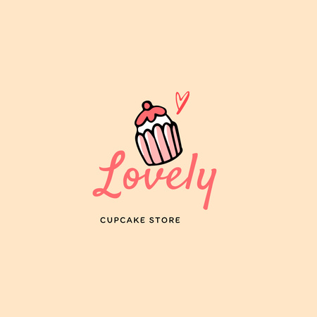 Ontwerpsjabloon van Logo van Mooi Cupcake-winkellogo