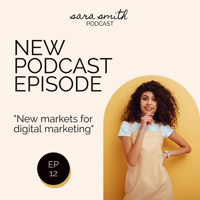 Plantilla de diseño de New Markets For Digital Marketing Podcast Cover 