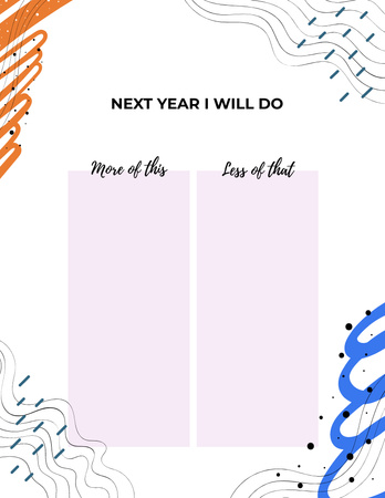 New Year Resolutions List Notepad 8.5x11in Design Template