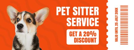Plantilla de diseño de Oferta de servicio de cuidado de mascotas en Vivid Orange Coupon 