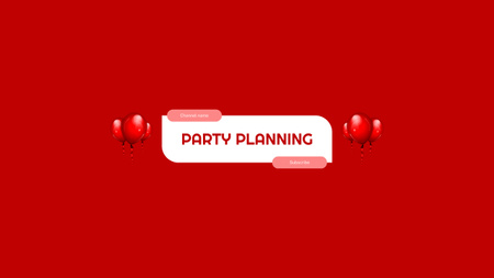 Služby plánování večírků s červenými balónky Youtube Šablona návrhu
