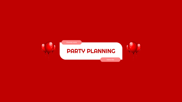 Designvorlage Party Event Planning Services with Red Balloons für Youtube