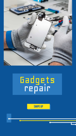 Gadgets Repair Ad with Technician Instagram Story Modelo de Design