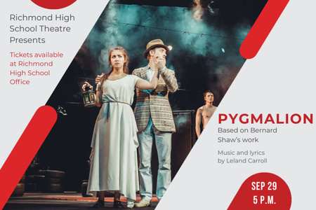 Pygmalion performance with Actors on Stage Gift Certificate Design Template
