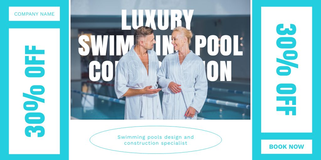 Platilla de diseño Luxury Pool Constructionfor Spa and Resorts Twitter