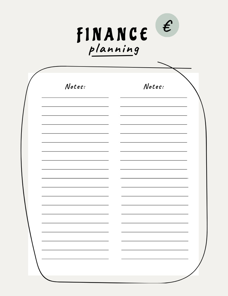 Financial Planning Planner with Money Symbol Notepad 107x139mm Design Template