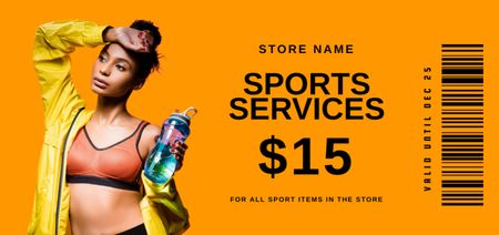 Sport Shop Discount Offer Coupon Din Large Design Template