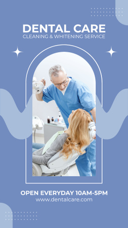 Woman is visiting Dentist Instagram Story Design Template