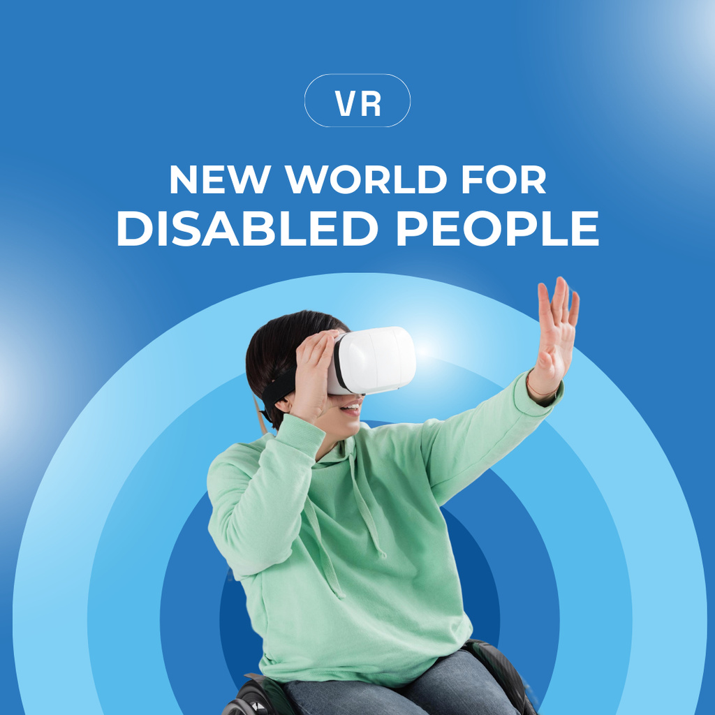 Virtual Reality Ad for Disabled People Instagram Design Template