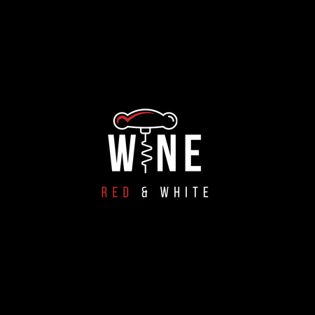 Wine Restaurant Promotion With Corkscrew Logo 1080x1080px Modelo de Design