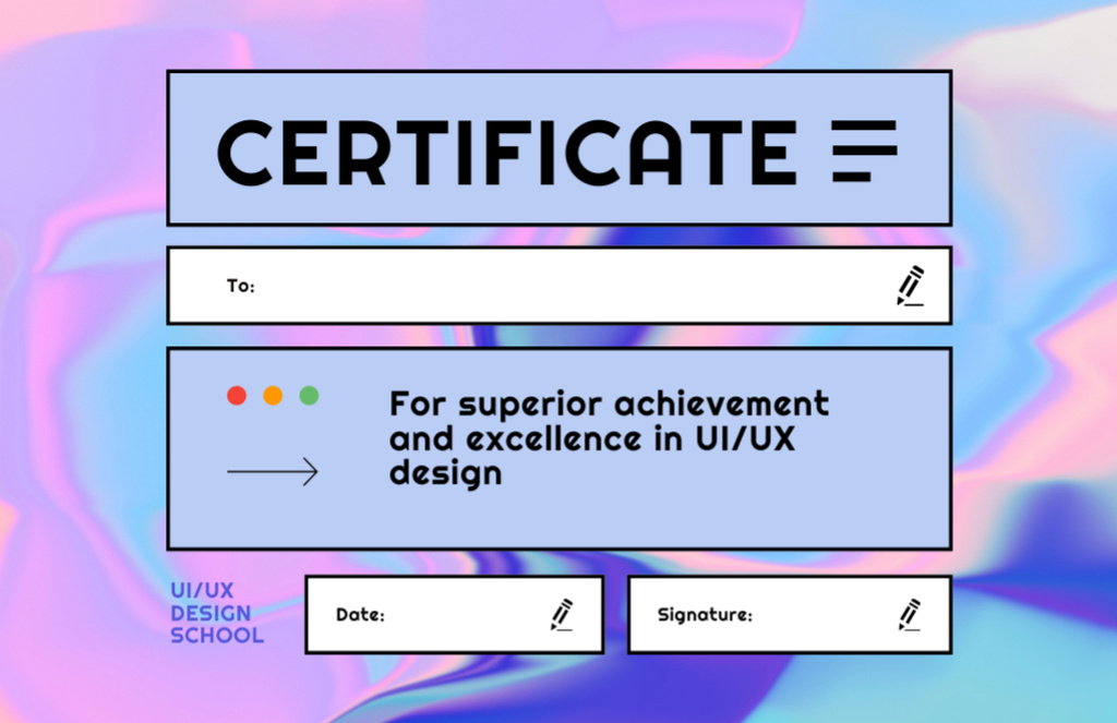 Template di design Web Design Course Achievement Award Certificate 5.5x8.5in