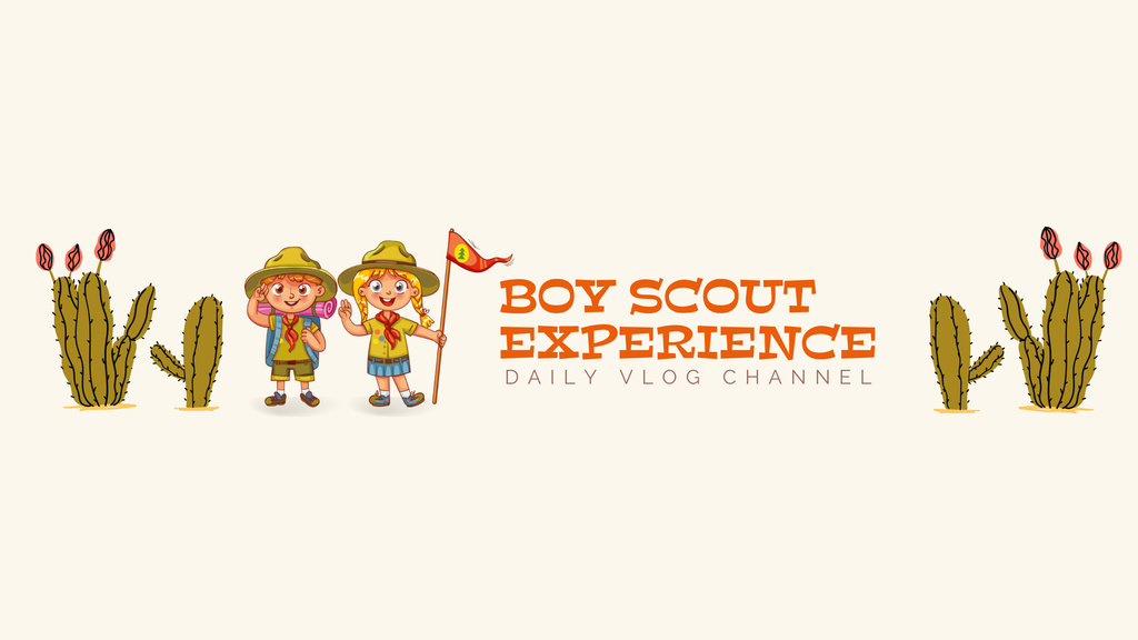 Boy Scout Plays Guitar and Girl Listens Youtube Design Template