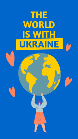 World is with Ukraine Instagram Story Design Template