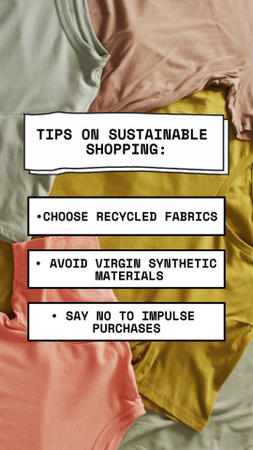 Colorful Clothes With Tips On Sustainable Shopping TikTok Video Design Template