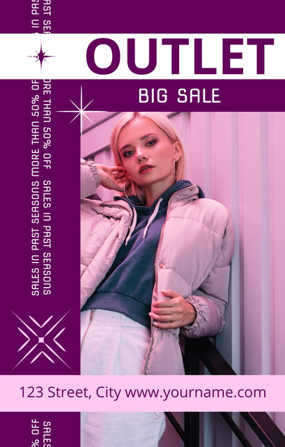 Big Sale Ad Layout Invitation 4.6x7.2in Design Template