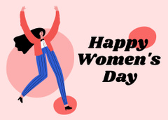 Illustration of Happy Woman on International Women's Day