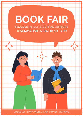 Happy Readers on Book Fair Ad Flayer Design Template