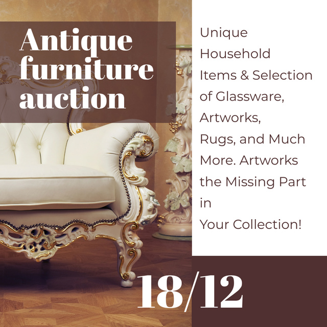 Modèle de visuel Antique Furniture Auction - Instagram