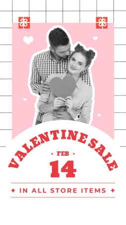 Valentine's Day Sale Offer In Store For Couples Instagram Video Story Design Template