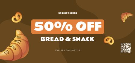 Grocery Store Ad with Buns Coupon Din Large Design Template