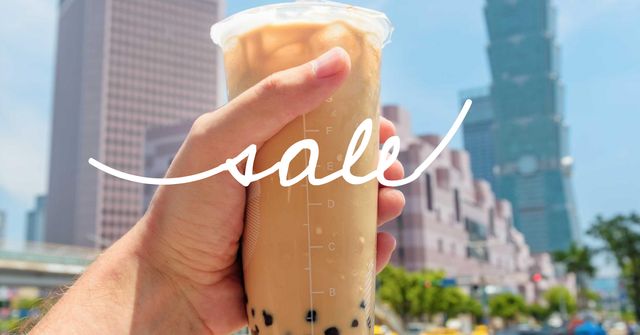 Sale offer with Bubble tea Facebook ADデザインテンプレート