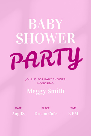 Baby Shower Party Announcement Invitation 6x9in Design Template