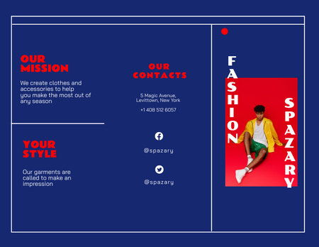 Szablon projektu fashion ad ze stylowym młodym facetem Brochure 8.5x11in