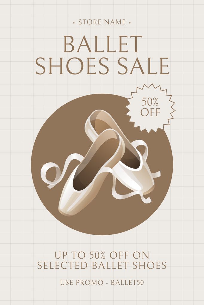 Ballet Shoes Sale with Special Discount Pinterest Design Template