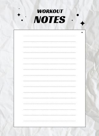 Workout Planner With Crumpled Paper Notepad 4x5.5in Design Template