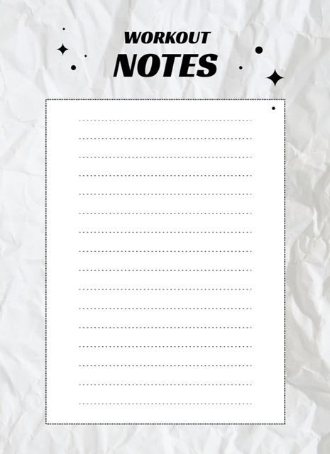Workout Planner on Background of Crumpled Paper Notepad 4x5.5in Design Template