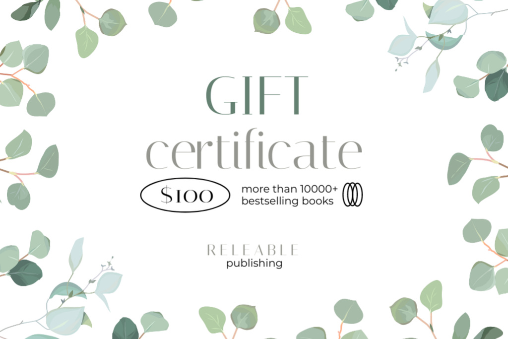 Books Sale Voucher for Readers Gift Certificate Design Template