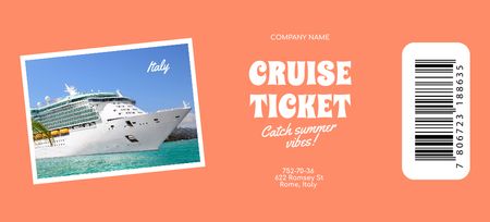 Offer of Ticket on Cruise Trip Ad Coupon 3.75x8.25in Design Template