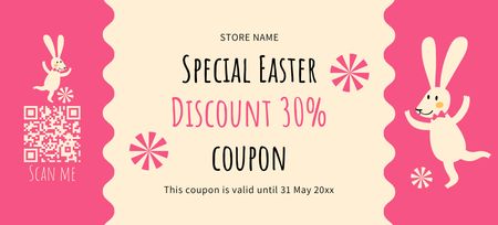 Funny Easter Rabbits for Sale Coupon 3.75x8.25in Design Template