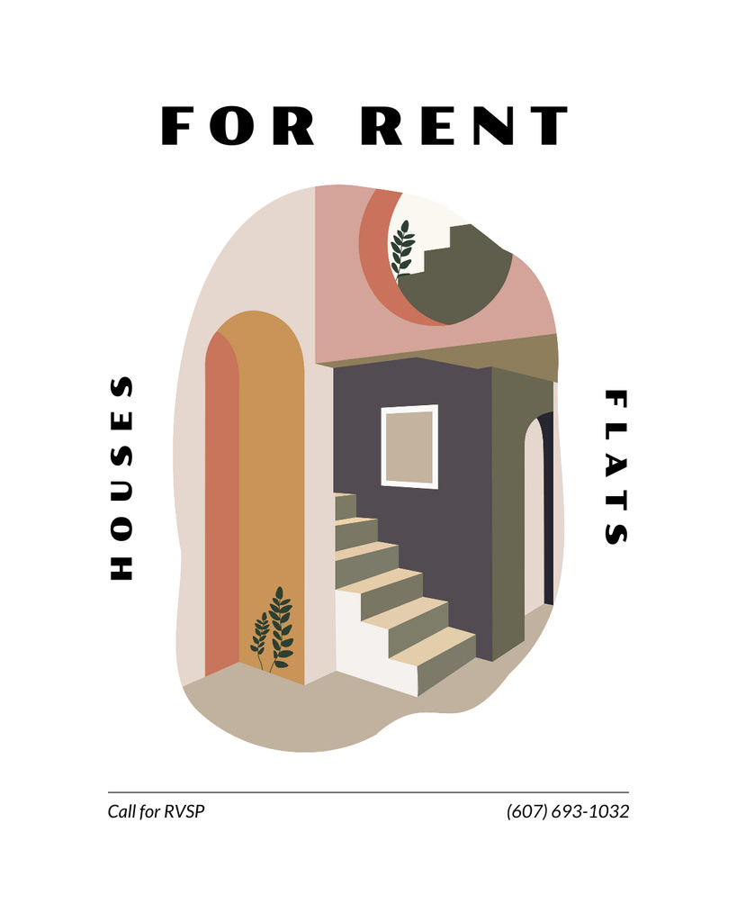 Contemporary Flats and Houses for Rent Poster 16x20inデザインテンプレート