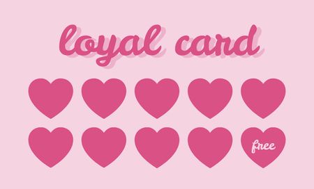 Beauty Salon Discount Offer and Loyalty Program on Pink Business Card 91x55mmデザインテンプレート