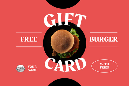 Special Offer of Free Burger Gift Certificate Tasarım Şablonu