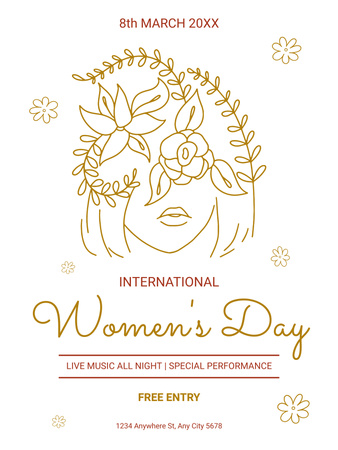Special Event Devoted to International Women's Day Poster US Design Template