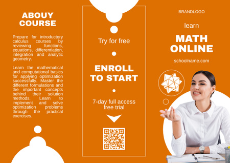 Offering Online Courses in Mathematics Brochure Modelo de Design