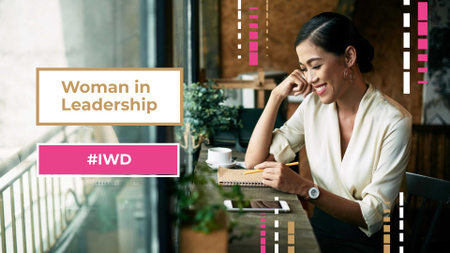 Template di design Women's Day Event Announcement with Confident Businesswoman FB event cover