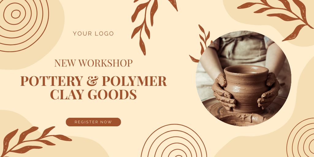 Pottery and Polymer Clay Products Twitter Šablona návrhu