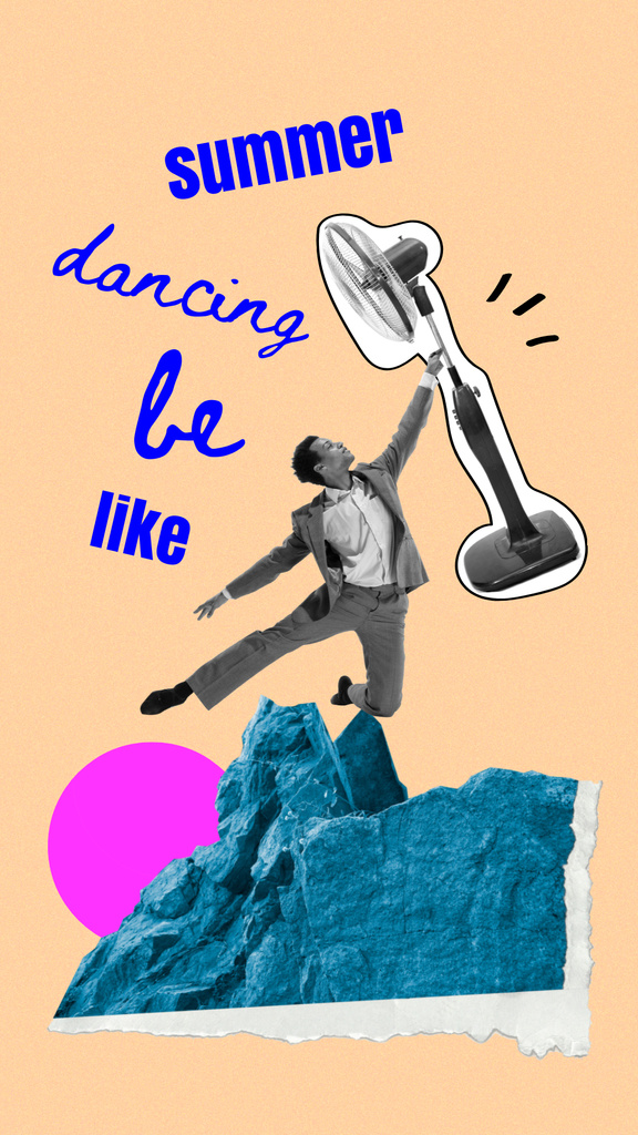Szablon projektu Man dancing Funny with Ventilator Instagram Story