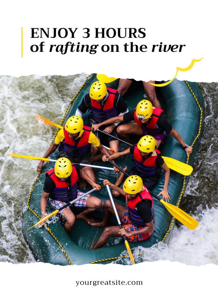 People in Protective Ammunition Rafting Postcard 5x7in Vertical Design Template