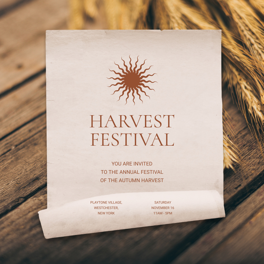 Platilla de diseño Autumn Harvest Festival Announcement Instagram