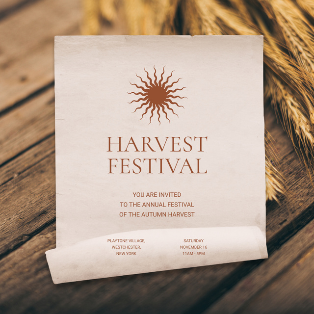 Plantilla de diseño de Autumn Harvest Festival Announcement Instagram 