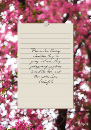Love Quote with floral Garden Poster Design Template