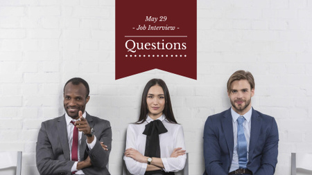 Business people waiting for Job Interview FB event cover Design Template