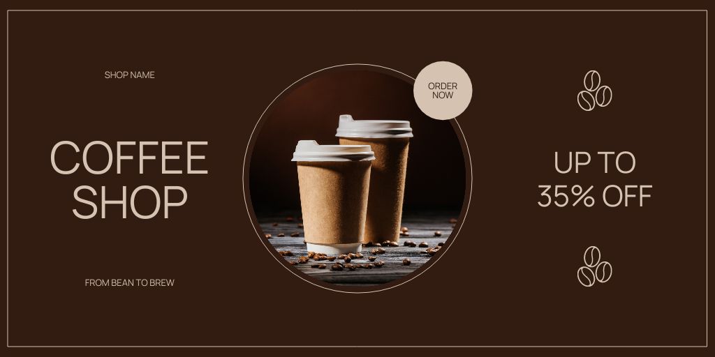 Designvorlage Best Coffee Shop Offer Beverages At Reduced Price für Twitter